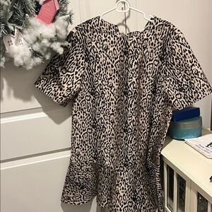 Leopard Print Short Sleeve Dress